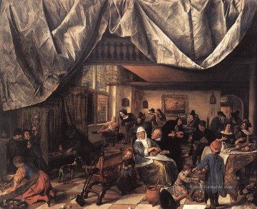 Das Leben des Mannes holländischen Genre Maler Jan Steen Ölgemälde